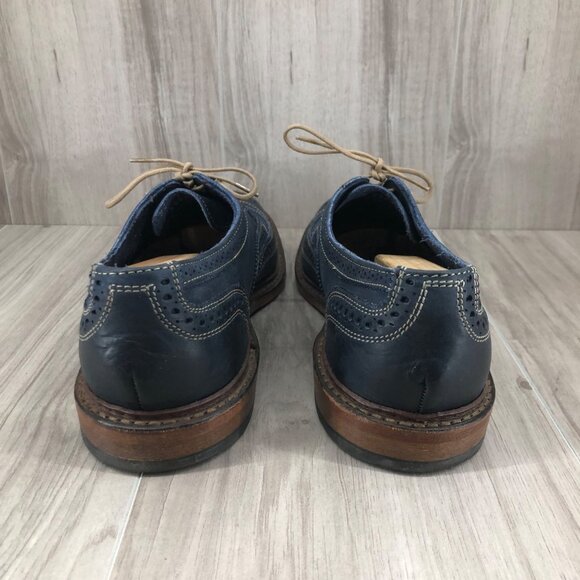 Allen Edmonds Dress Shoes Mens 9.5D Neumok Blue Leather Wingtip Derby Oxfords - Picture 8 of 11